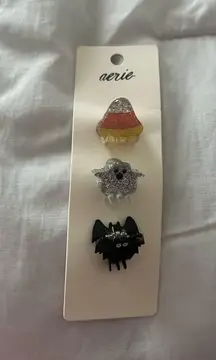 Aerie Halloween hair clip accessories candy corn bat ghost new with tags