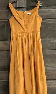 REBECCA TAYLOR TWIST STRAP SLUB SATEEN‎ DRESS IN TIGER LILY SIZE MEDIUM