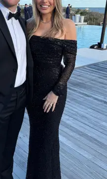 Black Beaded Formal Gown