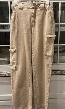 TNA Aritzia Beige Cargo Pants Troop Mid-Rise Utility Cotton Cargo Women’s 8