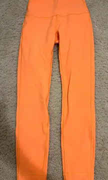 Lululemon Align Leggings Orange Soda 25 inch Size 4