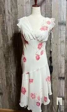 Studio Y Vintage White Floral Midi Dress