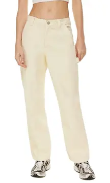 Aritzia Tna Greenwich Carpenter Pants Womens 0 Beige Straight Leg Cotton Utility