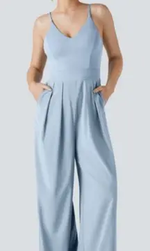 Halara Light Blue Wide-Leg Jumpsuit Size XL NWT