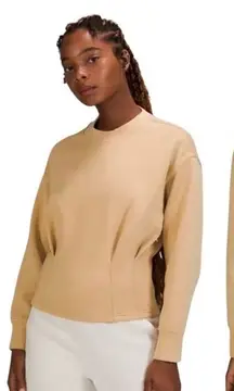 Lululemon Gathered Waist Pullover Sweatshirt Sweater Pecan Tan Softstreme 4