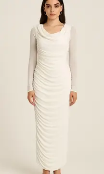 LoveShackFancy White Ruched Long Sleeve Dress | Perfect for Brides & Special Occ