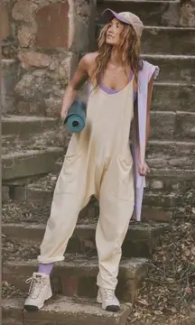 Free People Movement Hot Shot Onesie In Banana Color NWOT