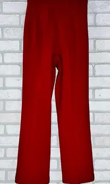 St. John Collection Santana Knit High Waist Straight Leg Pants in Red Size 2