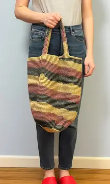 Haute Hippie XL Raffia Hobo Tote Bag New Without Tags