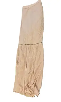 Pink cotton lined slit maxi size 14 - 100% viscose cotton