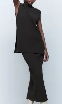 Zara Ribbed Knit Skirt Set