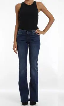 7 For All Mankind Women’s Charlize Jeans Flare Mid Rise Stretch in Dark Wash 30