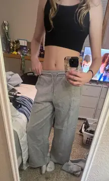 gray wide leg sweatpants