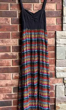 Multi-Colored Geometric Print Tank Maxi Dress Jrs M