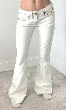 True Religion Low Rise White Jeans