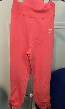 Gymshark Ruched Joggers Coral Pink Size‎ small B2