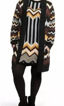 Missoni For Target Womens Medium Geometric Zigzag Long Cardigan Sweater Striped