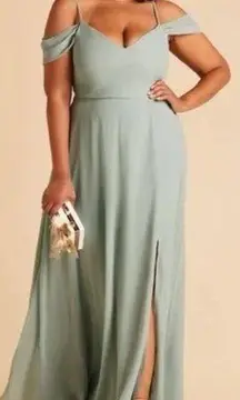 Devin Convertible Chiffon Bridesmaid Dress Sage Green XL Slit