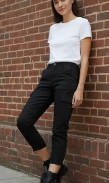 NWT J Brand Margho in Direct Black Utility Crop Stretch Twill Pants 23