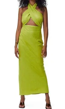 Simon Miller Yabba Halter Linen Kiwi Green Maxi Dress Size XL