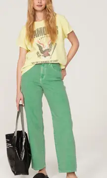 Wrangler Casey Jones Green Denim High Rise Straight Leg Carpenter Jeans Size 30