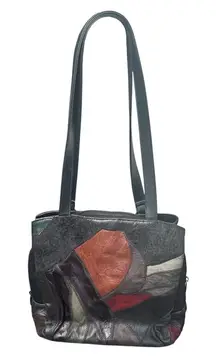 Vintage‎ Y2K Patchwork Shoulder Tote 🎨 Boho Multi-Color 2000s Bag