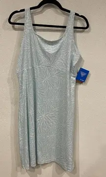 Columbia PFG Dress Womens Large Light Blue Floral Omni-Shade Sun UPF Protection