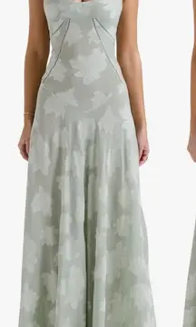 NEW HOUSE OF CB Seren Blush Sheer Lace-Up back Aqua Green Sz M plus cup