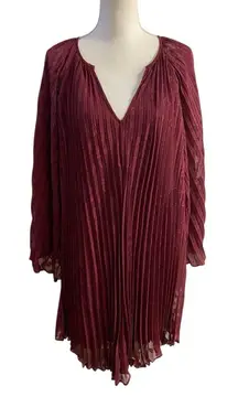 Anthropologie Toulon pleated mini dress boho gypsy Medium