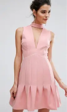 Pink Choker Neck Dress