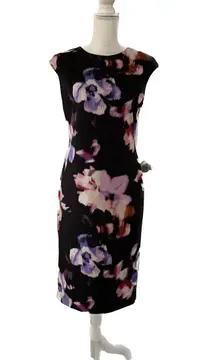 NWOT  Cap Sleeve Floral Scuba Dress