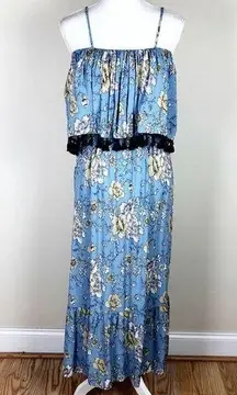 Boohoo  Blue Floral Maxi Dress Size 8