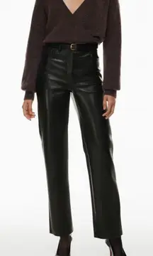 Wilfred Aritzia The Melina High Waisted Vegan Leather Black Pants Sz 2