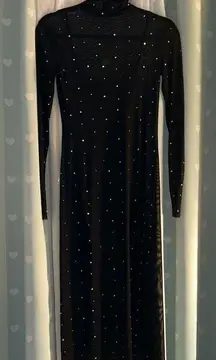 NWT Wild Fable Size XXS Black Long Sleeve Jeweled Dress
