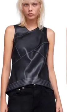 Zara Basic Faux Leather Sleeveless Top