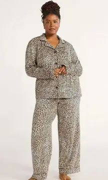 Joyspun leopard plus size pajama pant set woman size 2X 18W-20W long sleeve