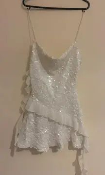 Zara white sequin mini dress size 8