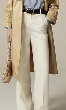 J crew   Chic Beige Trench‎ Coat with Cream Trousers