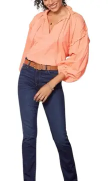 Cleobella‎ Phoenix Blouse Swiss Dot Coral Balloon Sleeve Top Organic Cotton XL