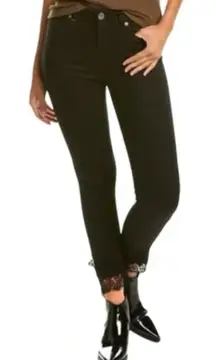 Ted‎ Baker Alesiaa Black Skinny Jeans Lace Trim Stretch Classic Size 27 Women's