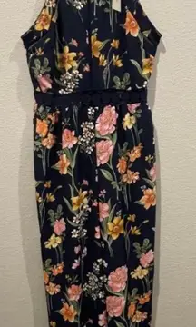 MI AMI Navy Blue Floral Jumpsuit