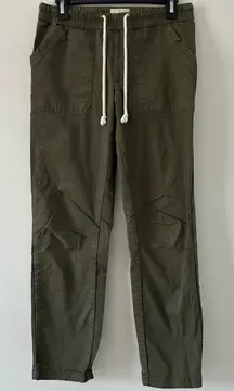 Pact Organic Cotton Twill Pull On Pants Olive Green Olivine Small