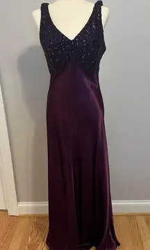 True Vintage Alfred Angelo Eggplant Purple Sequin Prom/Formal Dress