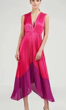 AMUR Amelia Formal Pleated Midi Dress