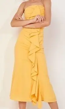 C/Meo Collective Vices Ruffle Midi Dress Marigold