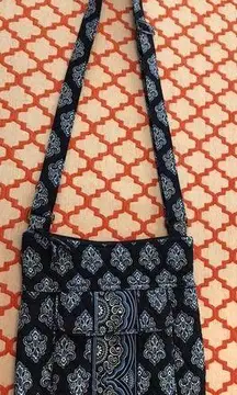 Vera Bradley Crossbody Bag Handbag Purse Calypso Blue Zipper Pocket Quilted