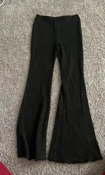 Black Lettuce Hem Knit Pants