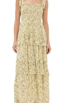 NWT Hill House Elise Nap Dress Yellow Basketweave Vine Size XS