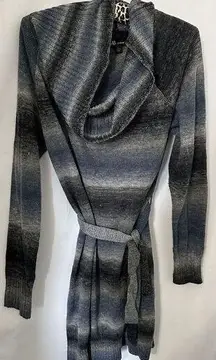 AB Studio Knit Women's Cowl Neck Belted Sweater Size L