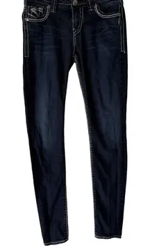 Silver‎ Jeans Suki Super Skinny Jeans Womens 27x33 Dark Wash Stretch Embroidered